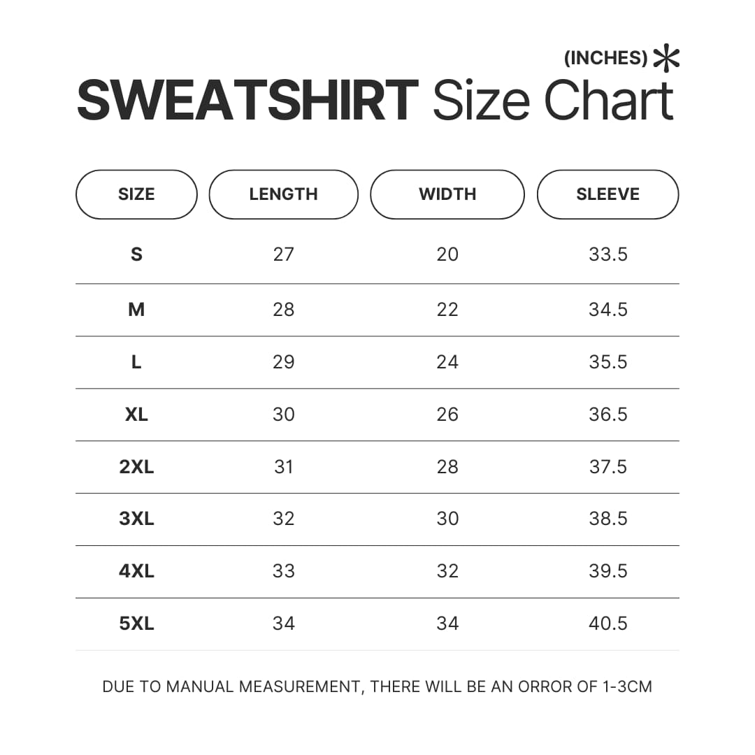 Sweatshirt Size Chart - S.T.A.L.K.E.R. 2 Merch