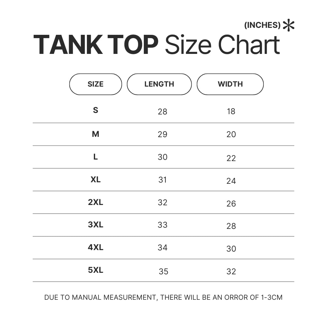 Tank Top Size Chart - S.T.A.L.K.E.R. 2 Merch