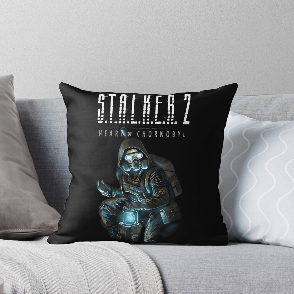 S T A L K E R 2 Heart Of Chornobyl Loner S T A L K E R With Artifact Container Throw Pillow