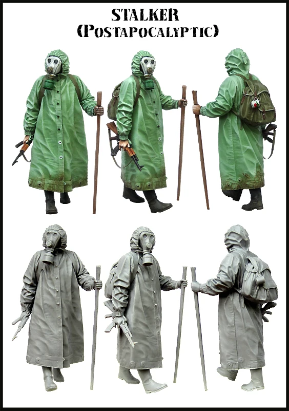 Scale Resin Figure Model Kit STALKER, Unassembled and Unpainted